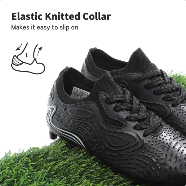 Kids Contoured Upper Soccer Shoes - BLACK GREY - 2